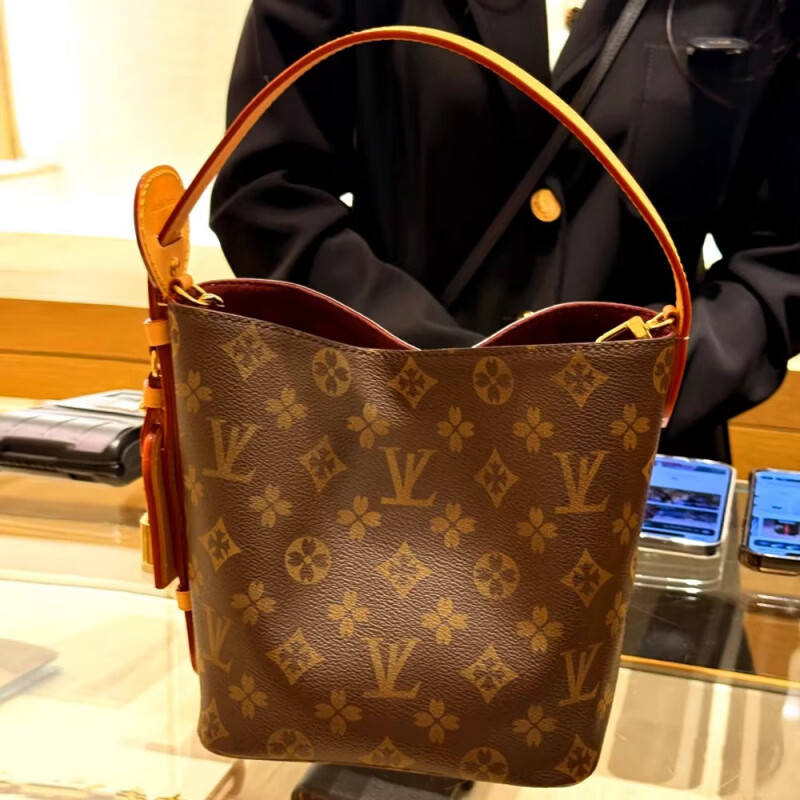 LV女包163变码芯片版原标L ALL inBB水桶包 V2025新款单肩斜挎包 L+V老花+礼盒+小票 16*12*18