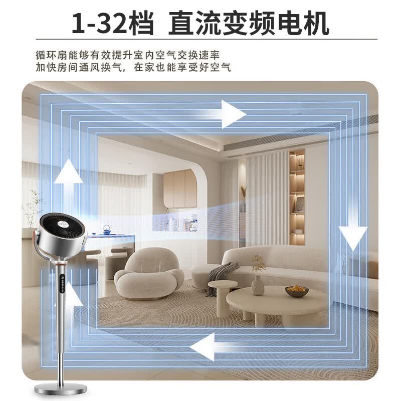 奥克斯【2026品质新款】空气循环扇家用电风扇静音卧室超静音一级能效立式落地扇节能省电空调扇摇头语音 店铺尊享VIP 品牌新款丨大风力冷风直流变频