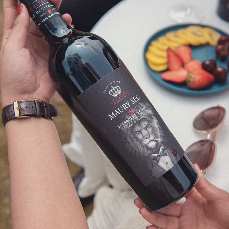 蓝菲酒业法国进口红酒 王者干红葡萄酒 单支装