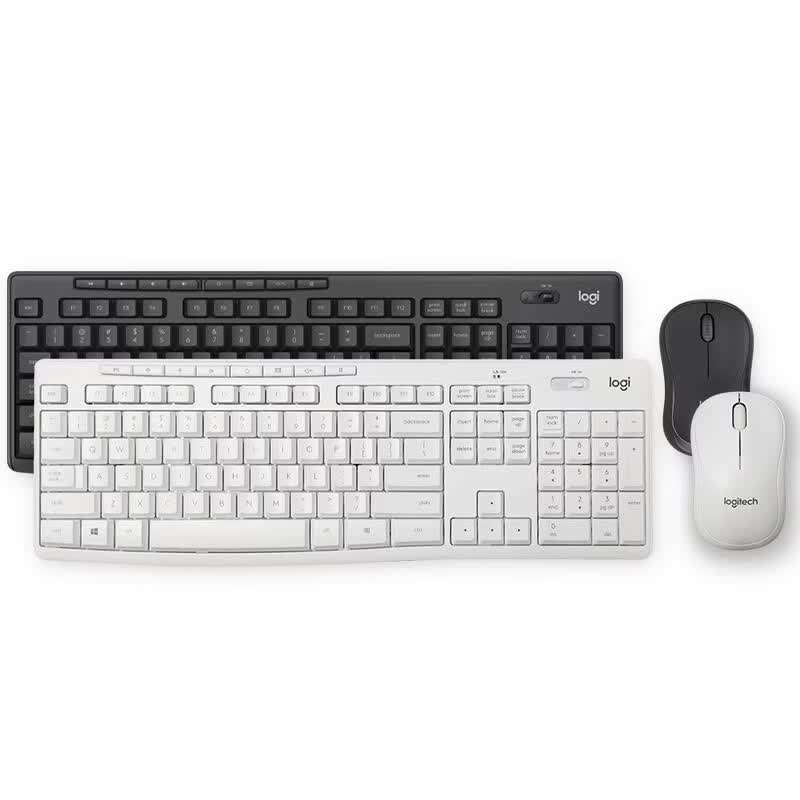 罗技（Logitech）正品无线键盘鼠标套装台式笔记本电脑家用办公有线键鼠套装 炫酷黑-MK295键鼠套装
