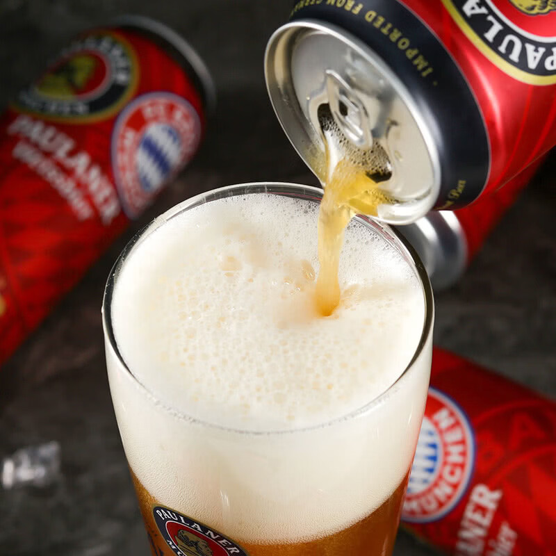 保拉纳（Paulaner）德国原装进口小麦啤酒500ml麦香浓郁清新爽口浓色啤酒聚会团建 （拜仁球迷版）小麦啤酒 送货上门：500ml*12罐（整箱）