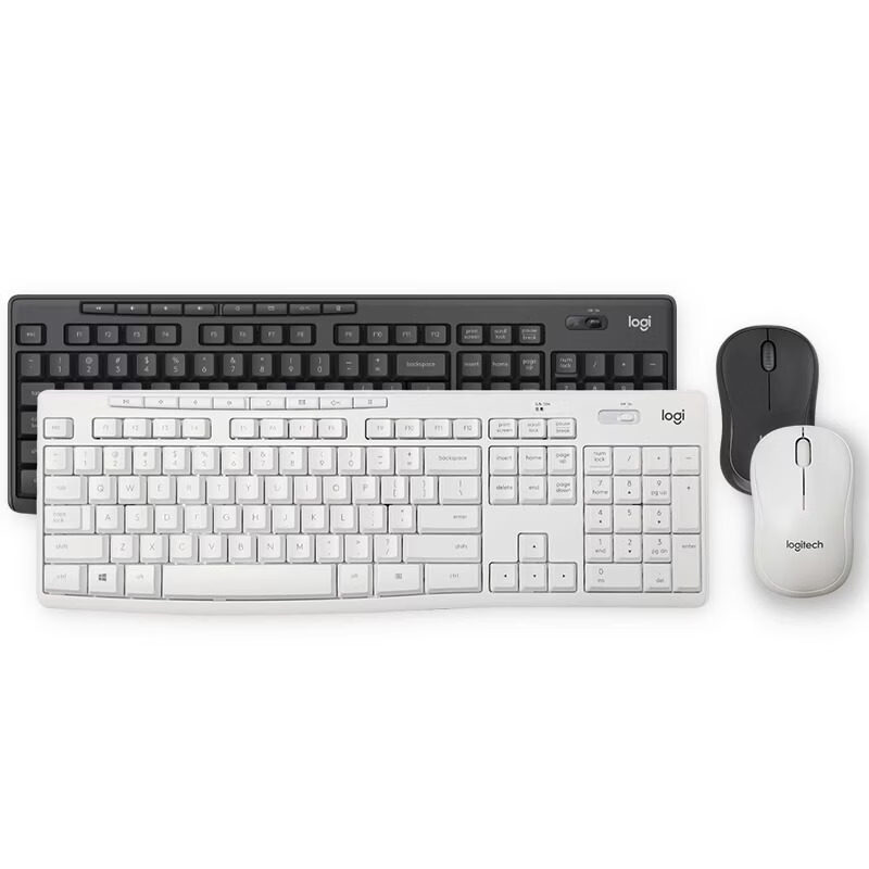 罗技（Logitech）正品无线键盘鼠标套装台式笔记本电脑家用办公有线键鼠套装 炫酷黑-MK295键鼠套装