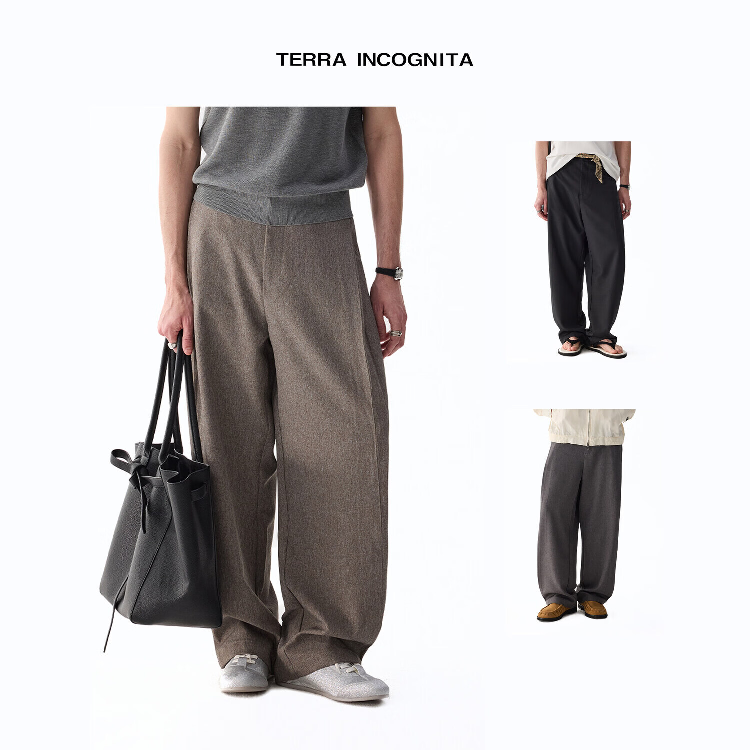 TERRAINCOGNITA三色侧缝活页斜裁立体感休闲西裤日常通勤新款26SS 卡其色 XL