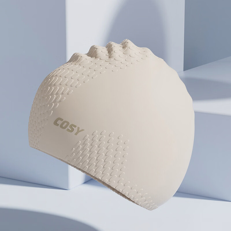 AILUKI日本泳帽女士长发专用防水不勒头男款硅胶加大专业游泳帽泳镜套装 米白【泡泡泳帽 加大舒适】 京东折扣/优惠券