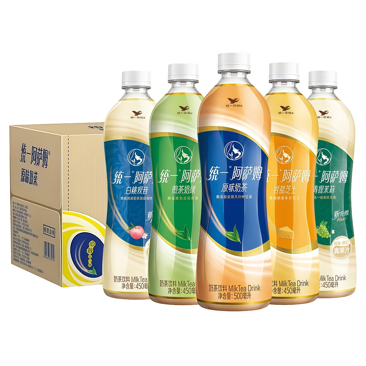 统一阿萨姆经典奶茶500ml*15瓶整箱经典原味煎茶奶绿芝士奶茶饮料饮品 多味混合12瓶【店长推荐】