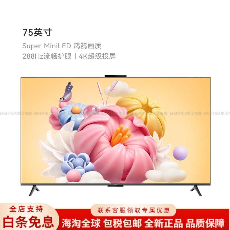 华为（HUAWEI）Vision智慧屏 6 SE 75英寸 288Hz流畅护眼 Super MiniLED电视 75英寸 HD75KLY26A星际黑 标配_75英寸
