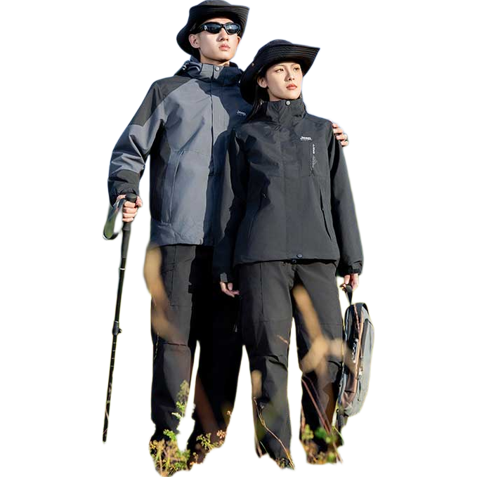 JEEP SPIRIT吉普冲锋衣男女同款三合一两件套夹克外套户外防风防泼水保暖外套