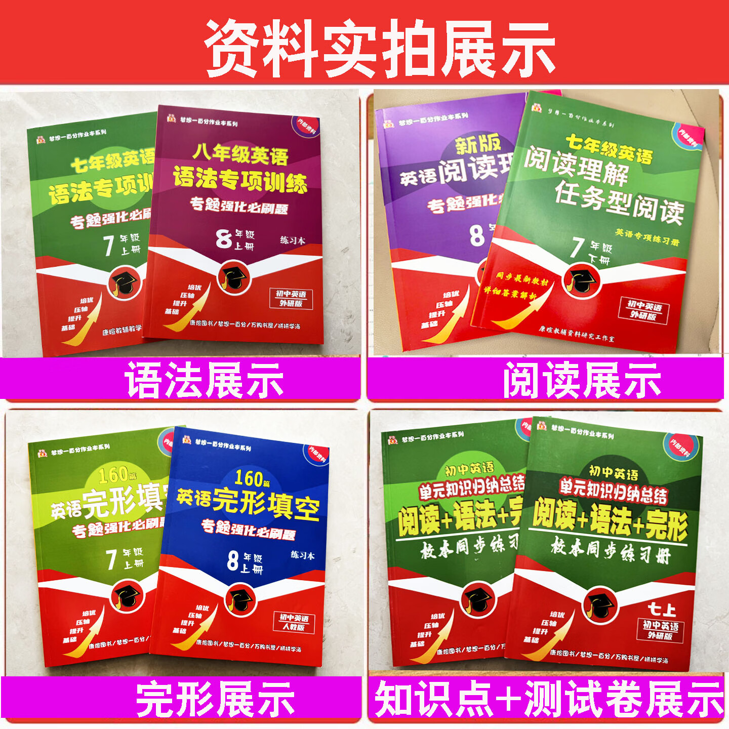 七八年级上下册英语全题型训练完形阅读语法词汇 2026 新版含详解 【外研八上下2本】语法专项训练