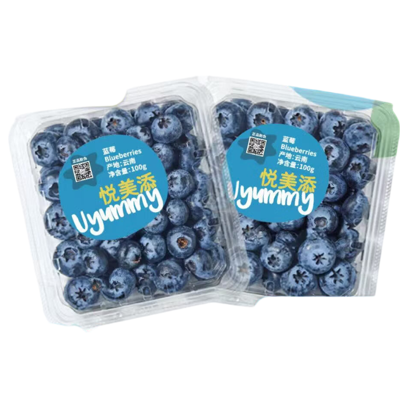 京鲜生&悦美添 花香蓝莓15mm+ 6盒装 100g/盒 专利品种 源头直发