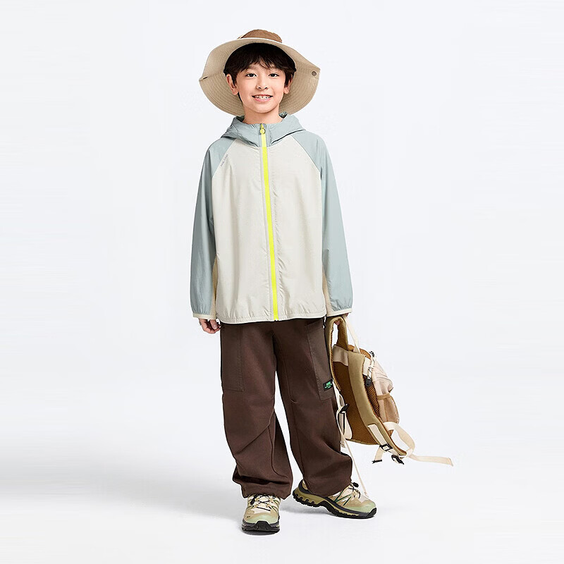 安奈儿（Annil）男童女童防晒皮肤衣2026夏新款 林雾绿 140