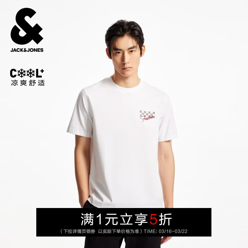 �ܿˡ���˹��JACK&JONES����װ�ļ��¿���ĸӡ���ճ���Լ�縴�Űٴ�����T��225201203 A06����ɫ ���� L ��180��