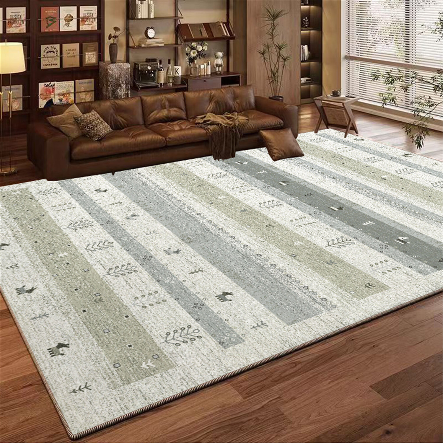 KAYE地毯客厅波西米亚风地垫轻奢高级感沙发茶几毯免洗可擦卧室床边毯 SJR-K碧波-06 120X160cm