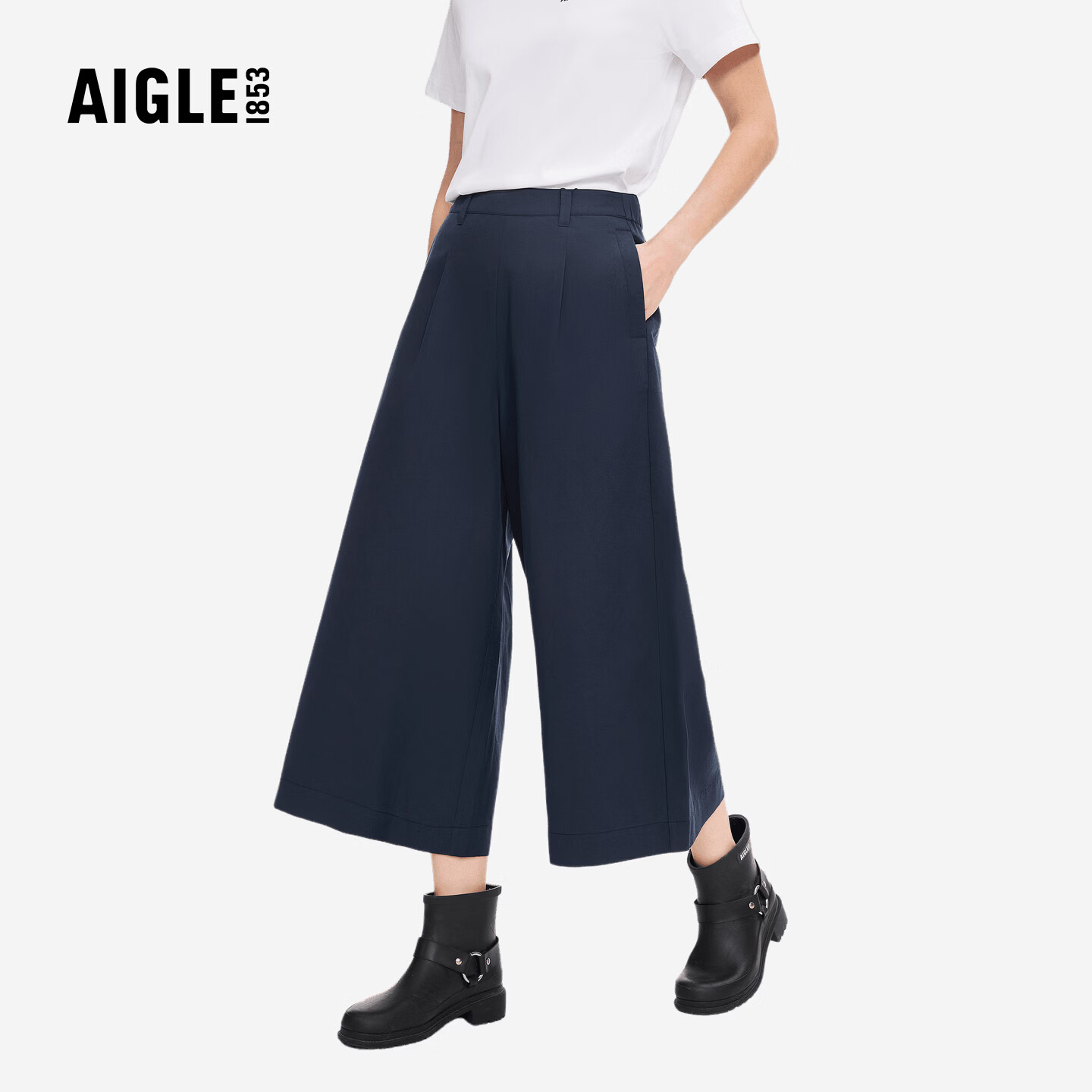 AIGLE【26年春夏新品】艾高女士舒适休闲天丝凉感七分裤裤装BY94 帝国深蓝 BY942 40 (170/78A)