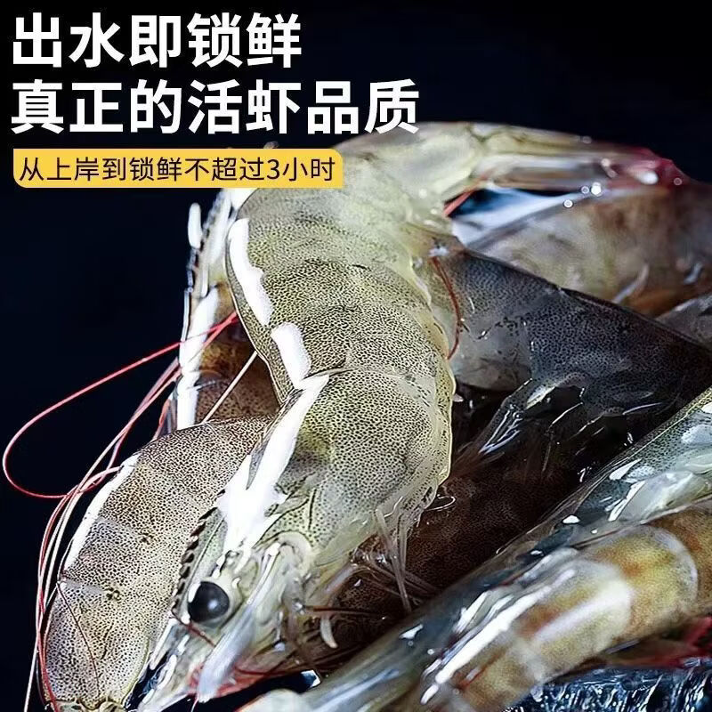添渔港厄瓜多尔白虾大虾整箱海鲜鲜活速冻超特大冷冻基围虾鲜虾海虾对虾 【30-40】 3斤(净重) 单冻工艺 只只分离