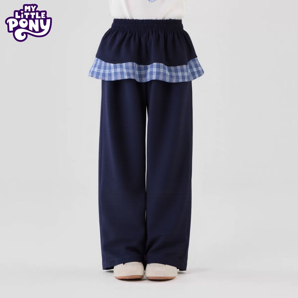 小马宝莉（MY LITTLE PONY）小马宝莉女童屁帘裤2026新款春秋季女孩休闲裤子儿童洋气阔腿裤潮 藏青色 130 建议120-130cm