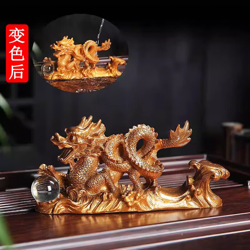 系颜家用可养招财貔貅金蟾变色茶宠摆件茶桌茶道配件轻奢礼品 鸿运猪猪(绿色)