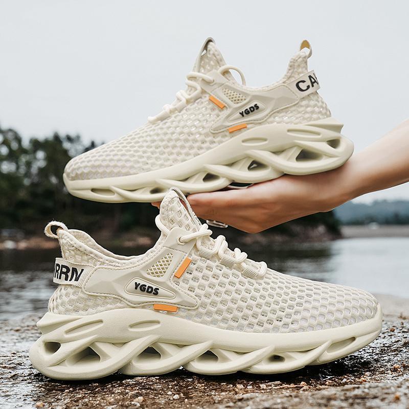 【成功男士驾车鞋】轻奢新款休闲运动跑步鞋透气柔软不臭脚 米色 40