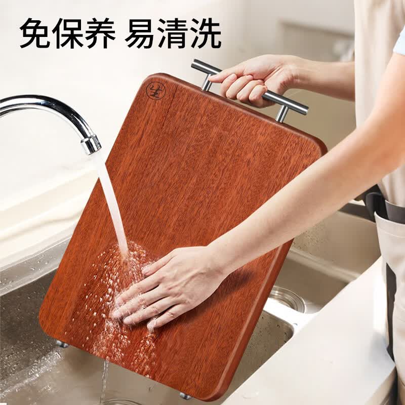 乌檀木菜板抗菌防霉家用切菜板整木砧板生熟双面案板厨房和面板 乌檀整木(60*40*3)家庭擀面板用