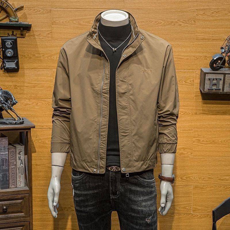 2026新款工装外套男士潮牌春秋季新款飞行员短款立领夹克上衣服xy 卡其色 L (105-120斤)