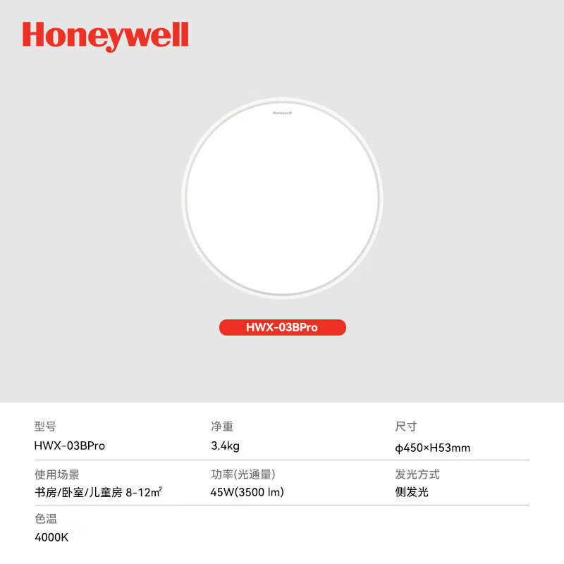 霍尼韦尔超薄儿童护眼吸顶灯书房灯儿童房灯卧室灯简约现代灯具 理想光 标准版卧室灯（适用于8-12m²）