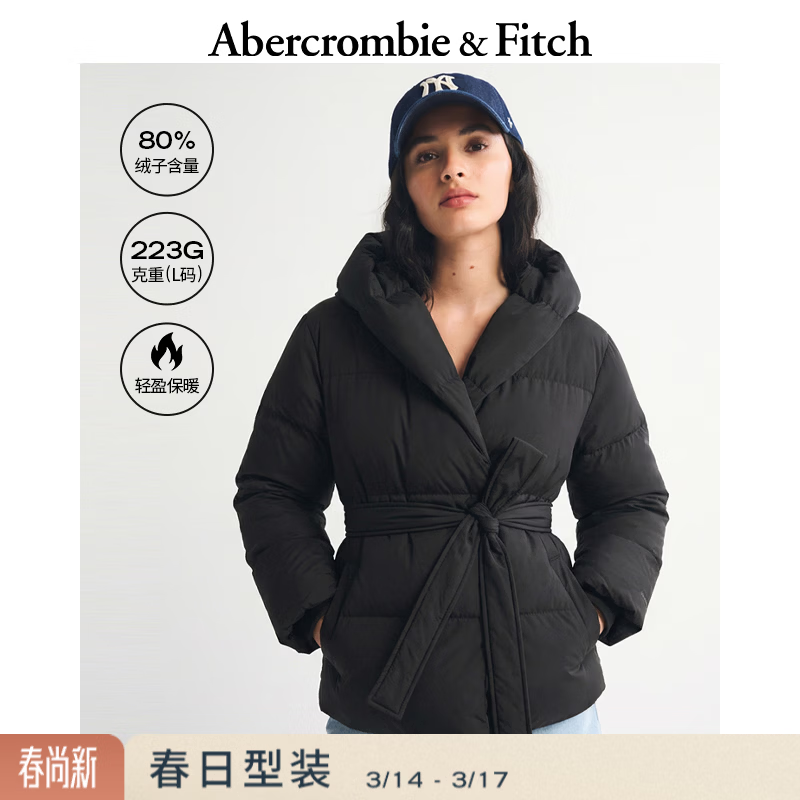 Abercrombie & Fitch��ʽ���ſ��翹ˮ�Ӻ�ϵ����ñ���޷�����25�ﶬŮװ144-5239 ��ɫ S (165/88A) 367.5Ԫ