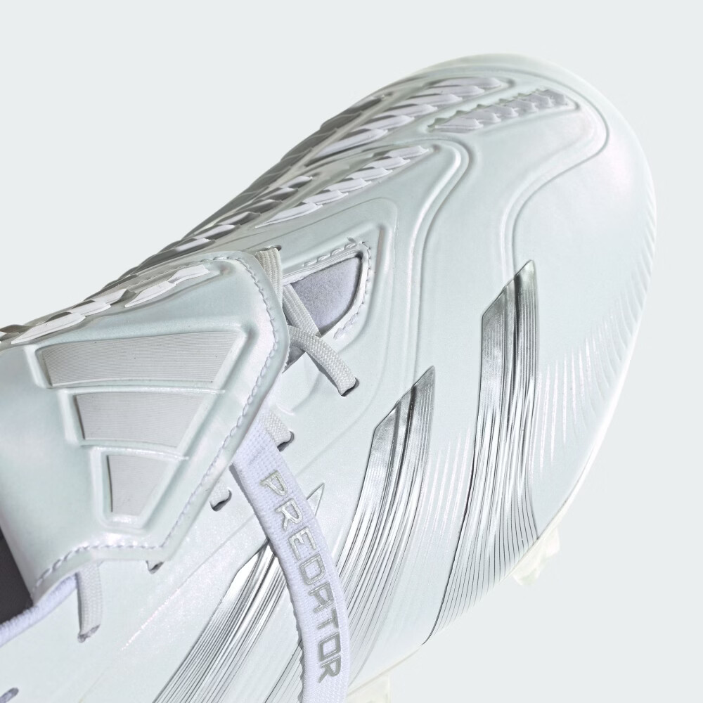 adidas PREDATOR ELITE FT FG 长钉翻折鞋舌款足球鞋男女阿迪达斯 白色/银色 41