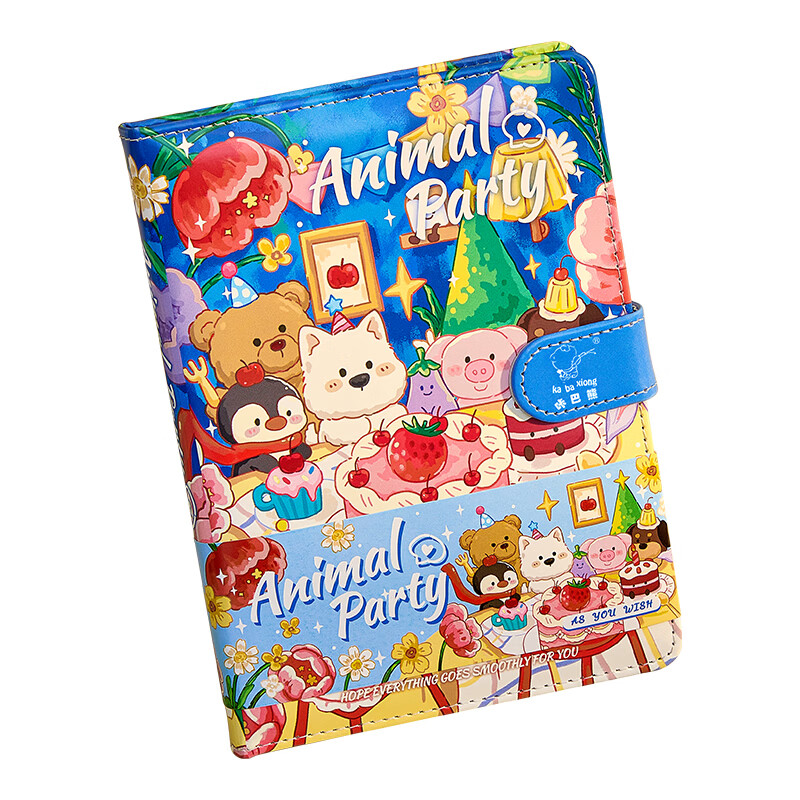 梓霖社笔记本手账本儿童女孩卡通皮面磁扣本记事本日记本高颜值女生礼物小学生初中生本子加厚横线记录本 磁扣【生日派对+修狗派对】2本装