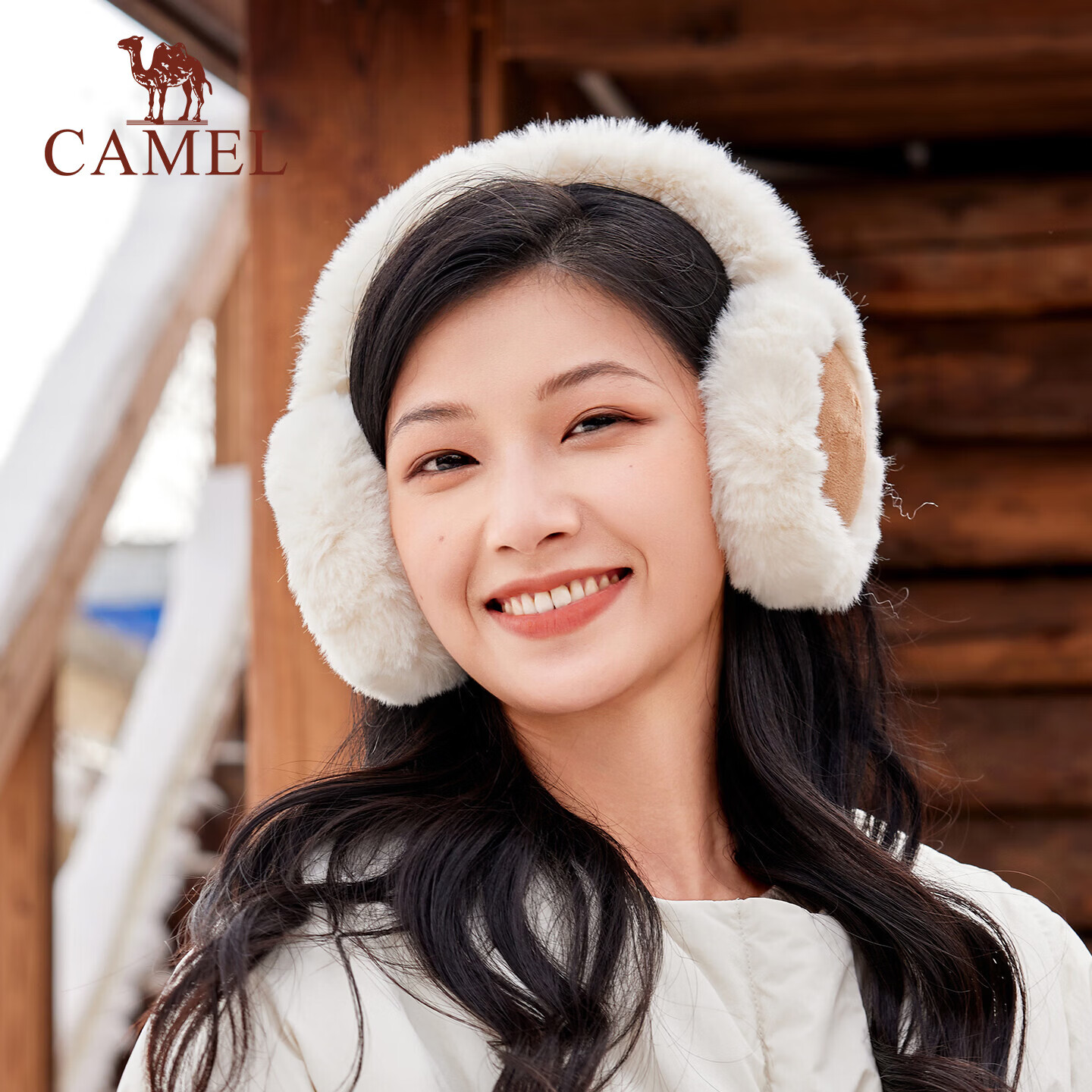 骆驼（CAMEL）加绒保暖耳罩女冬骑车户外护耳朵耳捂子防寒毛绒耳套 驼色6058
