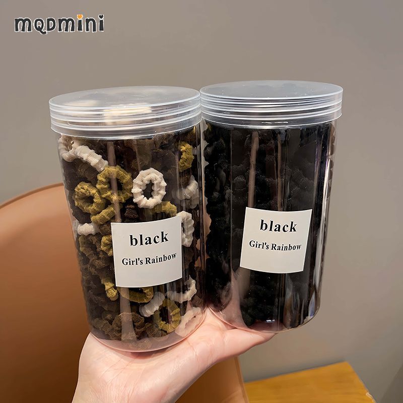 L小红书同款弹性糖果色AA 咖色+黑色(OP袋装400根) 儿童皮筋