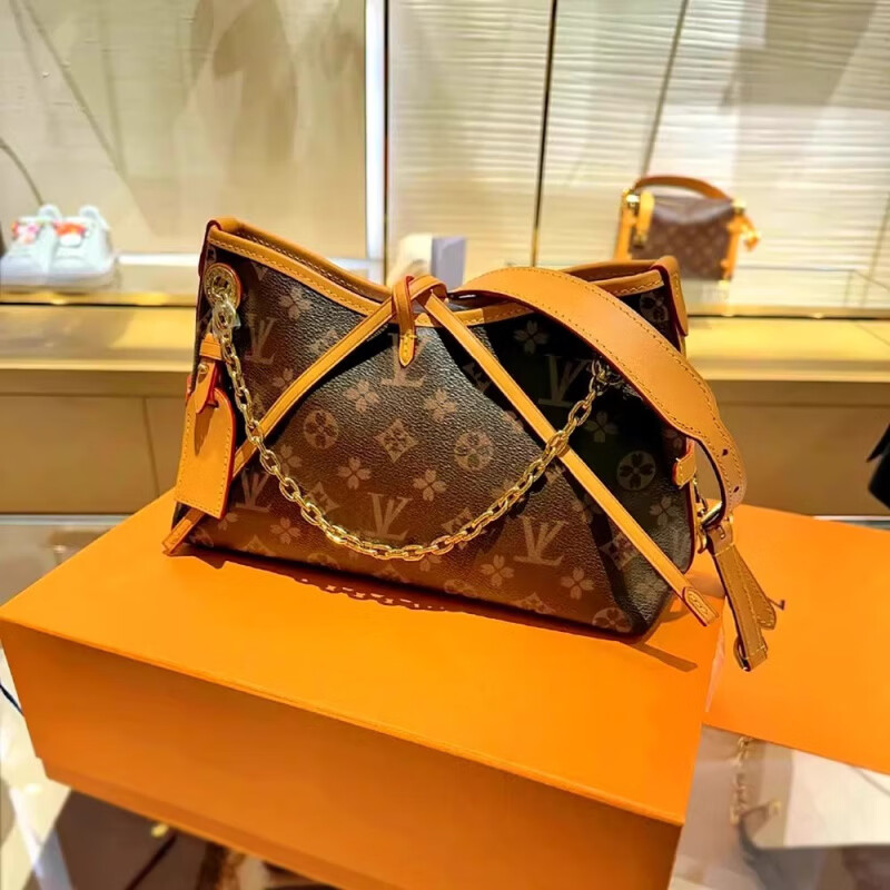 LV女包芯片版原标L凯瑞奥 BB水桶包 V2025新款大容量单肩斜挎包 L+V老花bb+礼盒+小票 26x 10 x 17