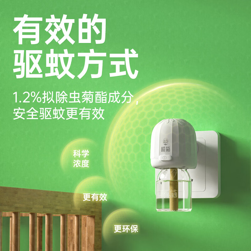 榄菊【新品】基孔肯雅热电蚊香液补充装清香驱蚊液家用套装非无毒 【套装】林间青香蚊香液33ml*7瓶+小熊加热器
