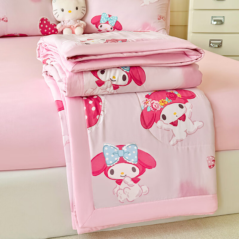 罗曼卡尼儿童卡通A类棉花夏被卡通儿童夏凉被空调被单人被 粉粉美乐蒂 200X230cm