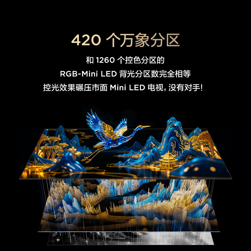 FFALCON雷鸟 鹤626款 85英寸 万象分区1300nits QD-MiniLED安桥音响288Hz高刷 平板游戏电视机85R69A