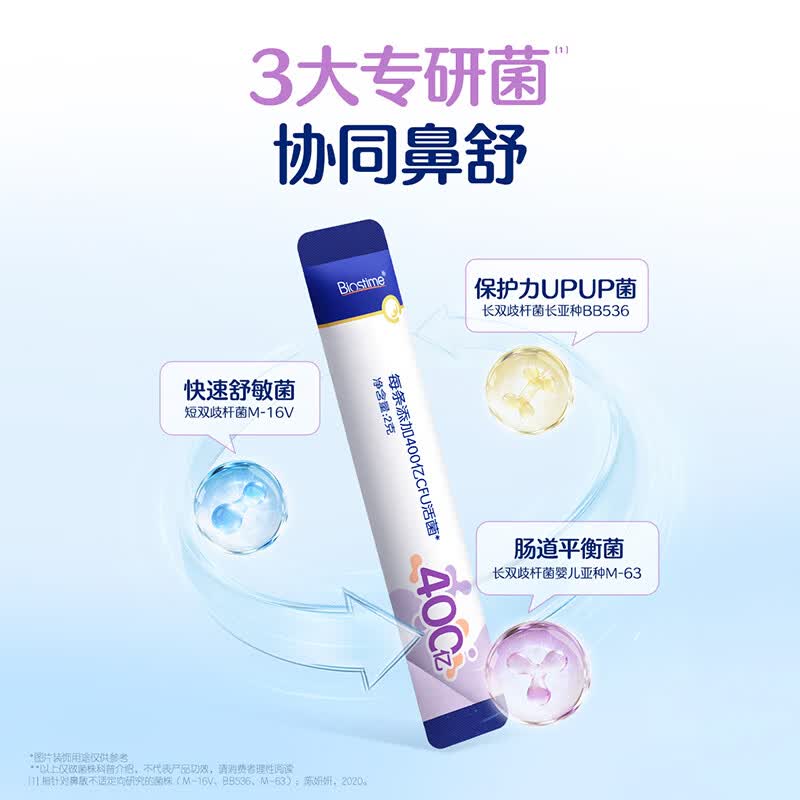 合生元（BIOSTIME）小鼻舒益生菌儿童鼻敏好鼻子倍舒比益生菌固体饮料28条装