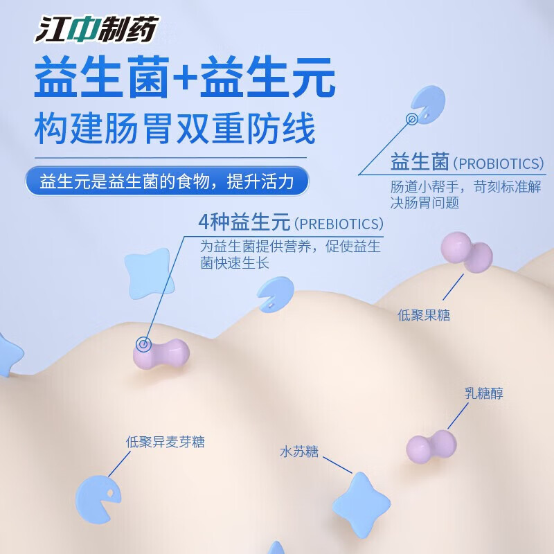 江中益生菌冻干粉1.2W亿活菌调理肠胃道益生菌成人儿童通用肠胃益生菌 【轻松畅快】12000亿活菌 40g*3盒