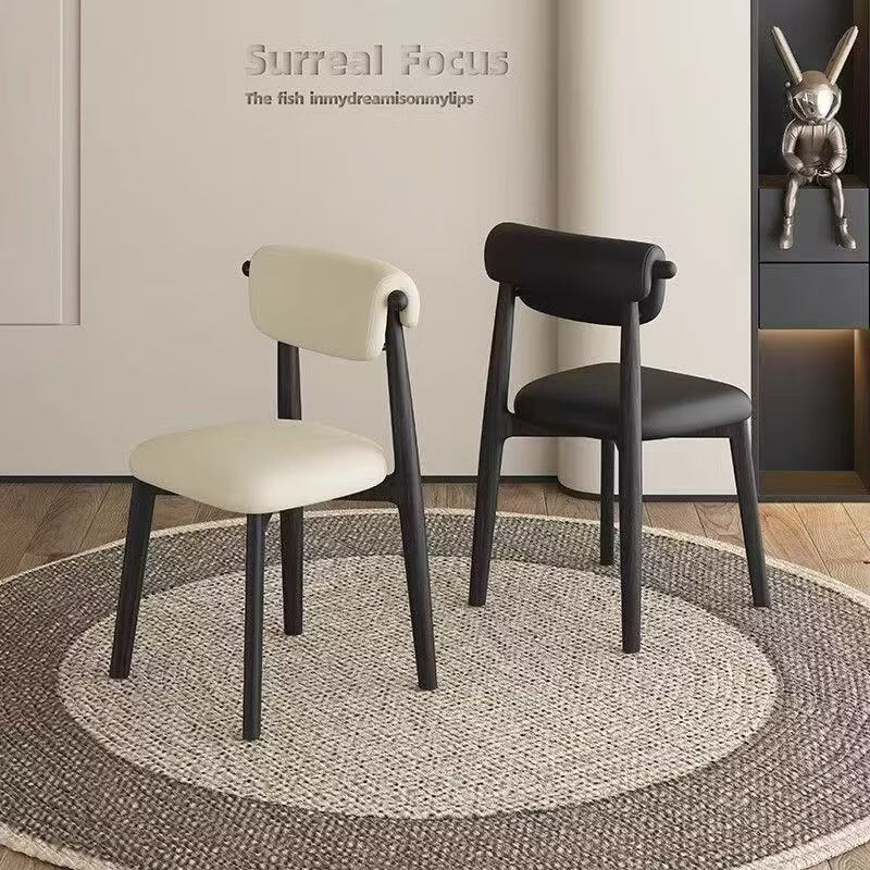 斐旷北欧意式铁艺餐椅家用现代简约网红酒店餐厅轻奢靠背椅休闲椅子 浅灰色【耐磨猫抓皮】