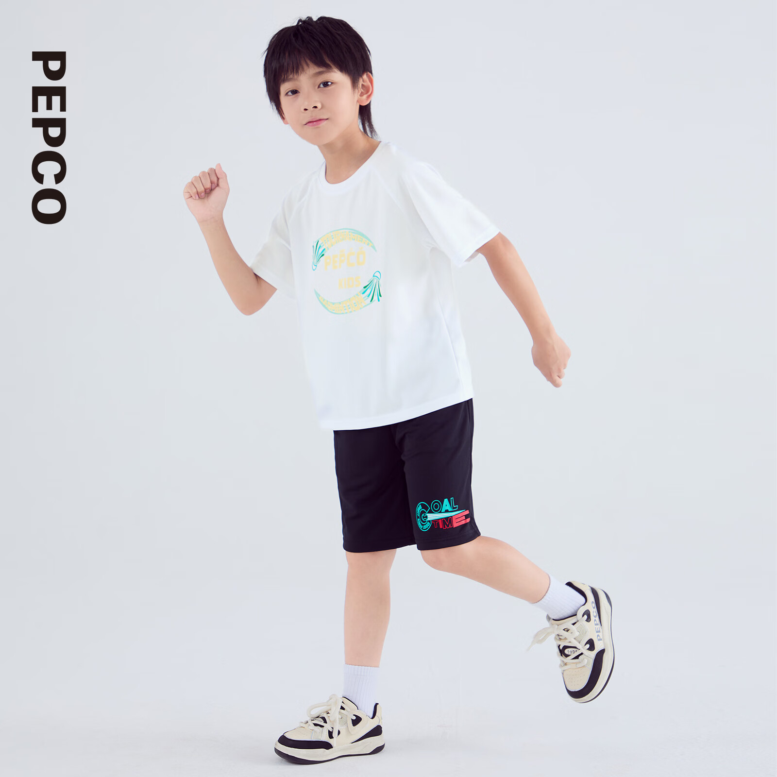 小猪班纳童装2026夏装新款儿童短袖T恤中大童女童圆领上衣女孩潮 桃皮粉 130