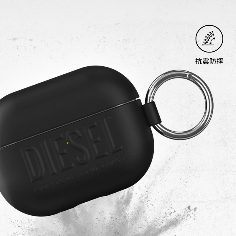 DIESELDiesel耳机壳3D字母款耳机保护壳适用苹果耳机AirPodsPro/AirPodsPro2 TPU保护套全包防摔外壳黑色 AirPods Pro/Pro2 黑色