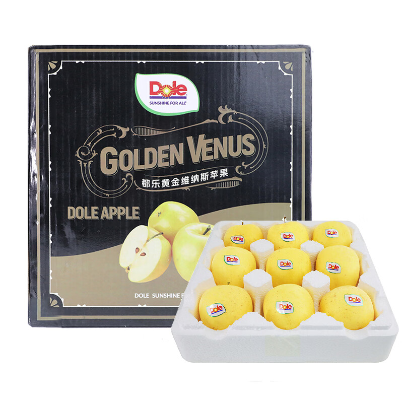 都乐Dole 黄金维纳斯苹果 核心产区直发  甜脆多汁 特惠款彩箱2.4斤（约7-9个 单果120-140g）