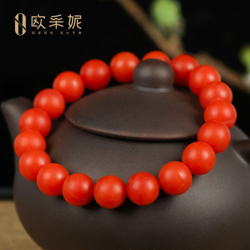 欧采妮(OUCERNY)保山南红手串收藏级单圈佛珠玛瑙手链佛珠满肉男女款本命年礼物 10mm