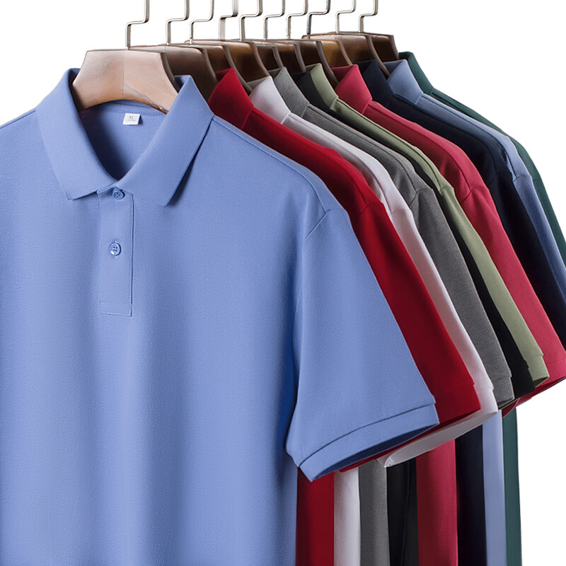 THE ALLEY FAME【高品质】2026新款翻领Polo衫男女同款短袖男企业工服印制logo团 黑色 4XL