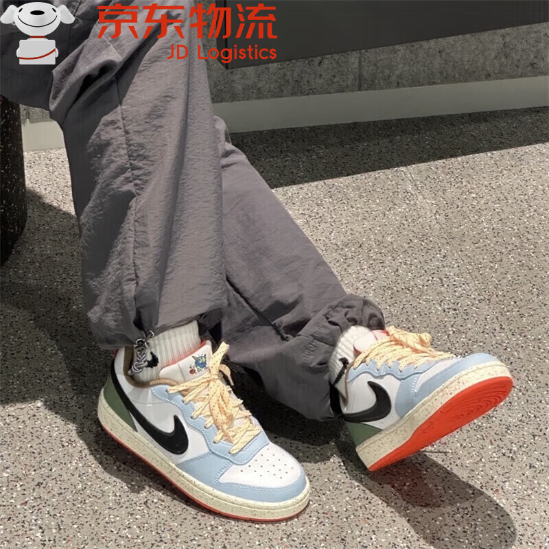 耐克（NIKE）Court Borough 2 Low 2黑曜石防滑耐磨轻便低帮板鞋 GS白蓝 DX6052-101北卡蓝 39