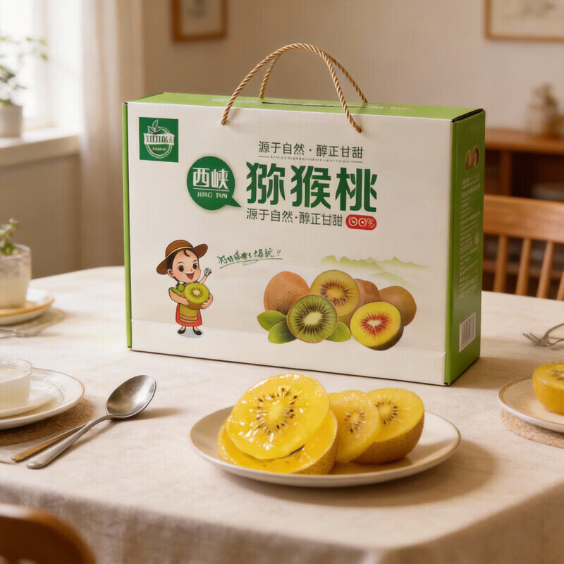 酷果汇黄心猕猴桃四川金果黄金奇异果新鲜水果生鲜 15枚中果（单果70-90g）