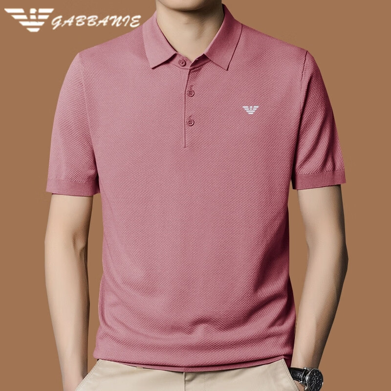 阿玛尼(ARMANI)正品夏季短袖t恤男士桑蚕丝翻领休闲纯色时尚薄款针织polo衫高端 十大奢侈品男装国际一线品牌白色 L 170_(适合体重120-130斤)