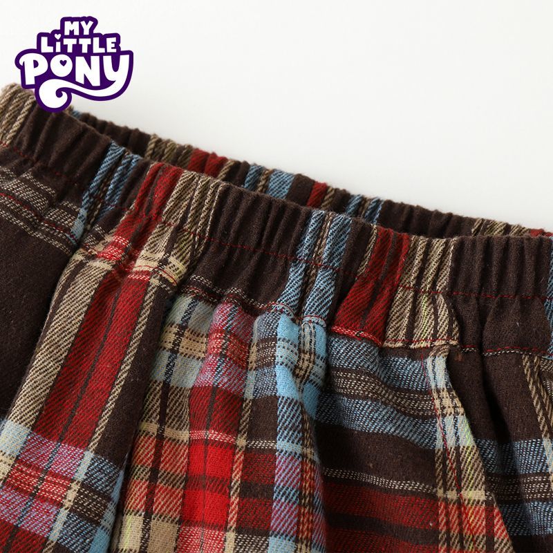小马宝莉（MY LITTLE PONY）女童卫衣套装2026春秋新款女孩格子阔腿裤中大童洋气两件 格子套装 130 建议115-125cm