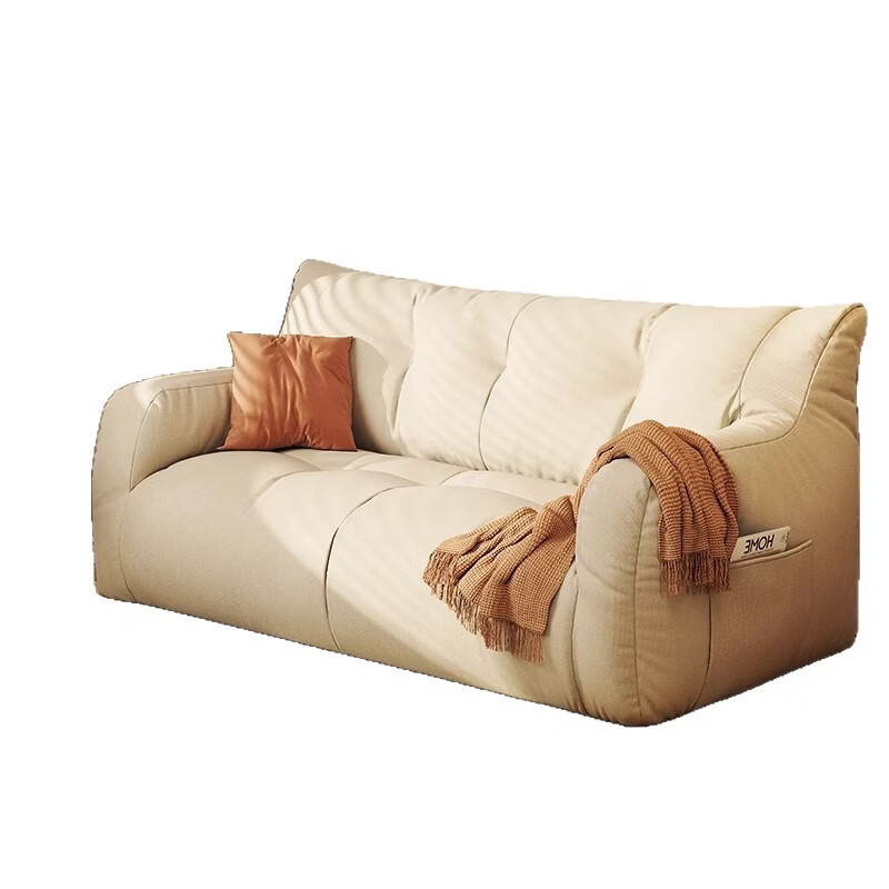 布艺沙发家用卧室休闲沙发网红可躺懒人沙发舒适透气懒人椅小沙发 豪华款三人位135cm深灰色【加厚饱满填充】