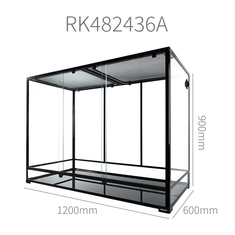 REPTIZOO/瑞皮爬缸睫角守宫爬宠专用饲养箱玻璃生态雨林造景缸超大全金属高透 可拆卸-滑动门120x60x90CM