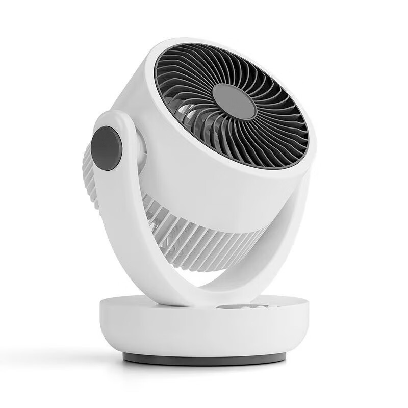 HYUNDAI空气循环扇家用风扇台式电风扇轻音节能涡轮对流换气扇摇头电扇交流定频小风扇空调伴侣 升级遥控款【旋钮3档风速】3.35米电线