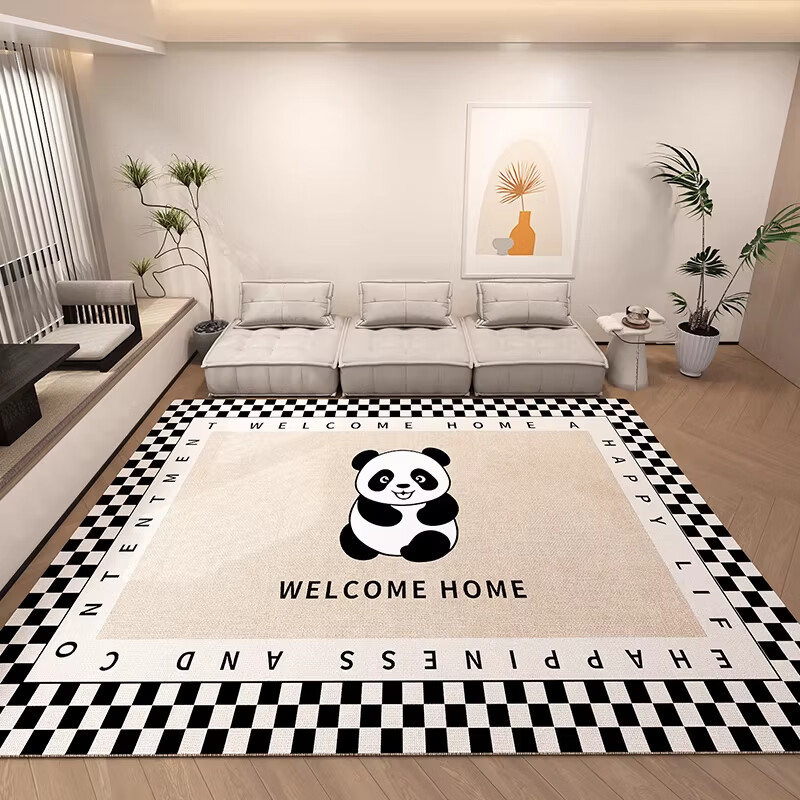 KAYE卡通地毯客厅轻奢高级感沙发茶几垫子大面积免洗卧室床边毯可定制 SJR-Y星愿-panda抱抱 120X160cm