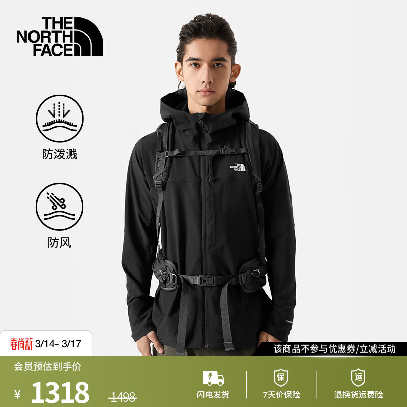 北面（The North Face）防风软壳男户外运动舒适防泼溅休闲衬衫外套25春季新品|89TK 4H0/黑色-24秋冬 L/175